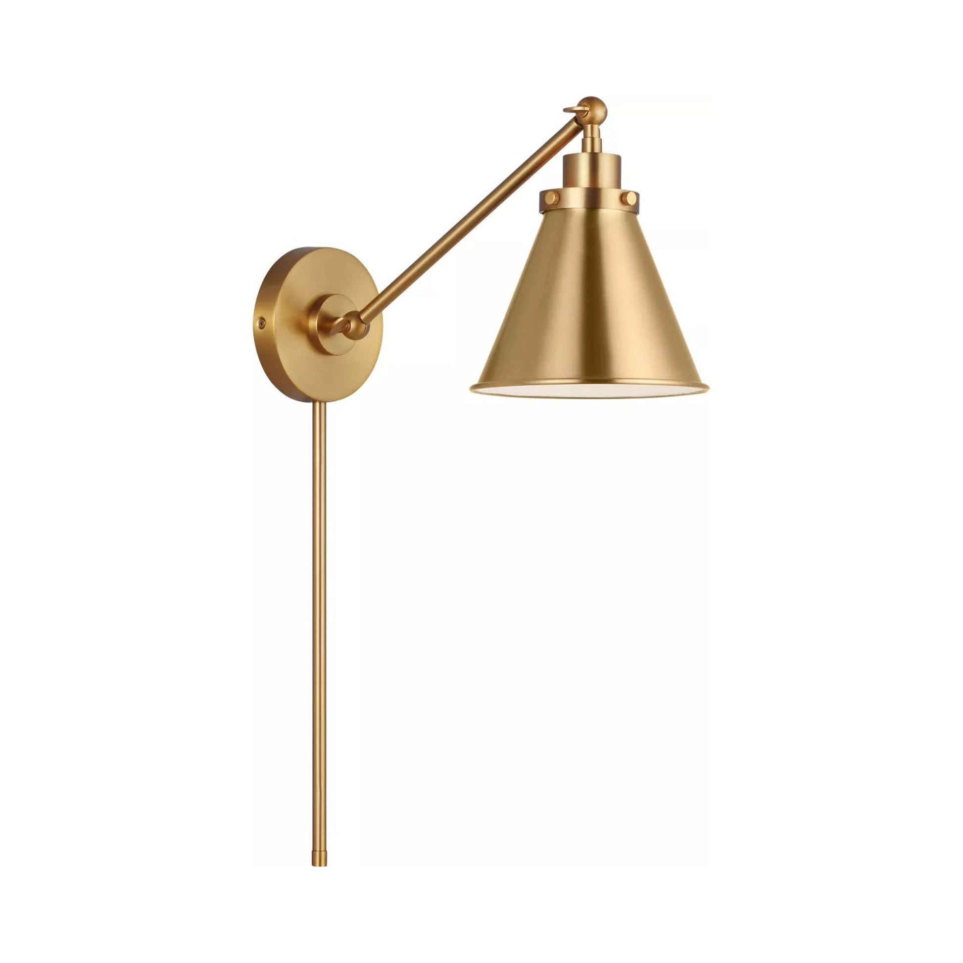 Wellfleet Cone Wall Light in Burnished Brass/Burnished Brass.
