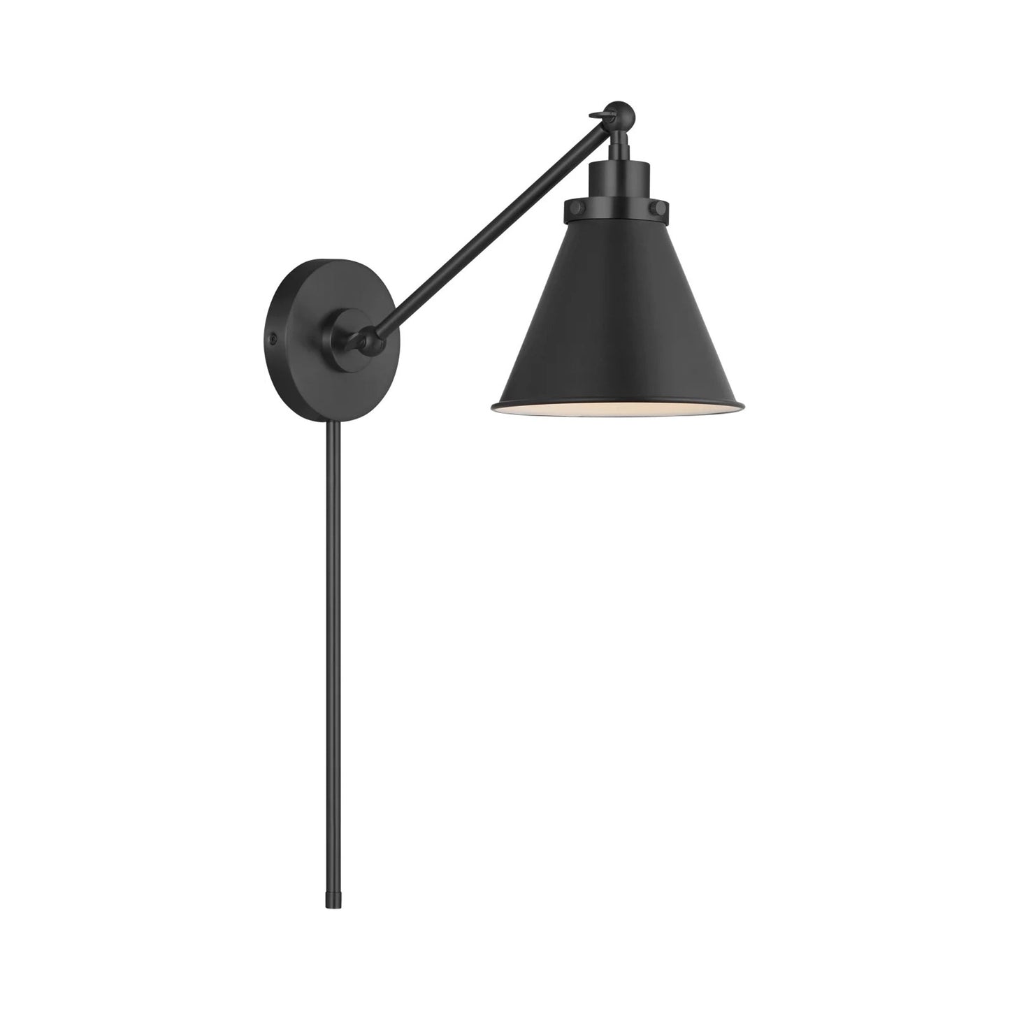 Wellfleet Cone Wall Light in Midnight Black/Midnight Black.