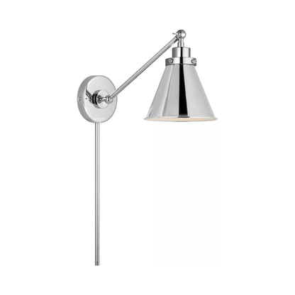 Wellfleet Cone Wall Light in Polished Nickel/Polished Nickel.
