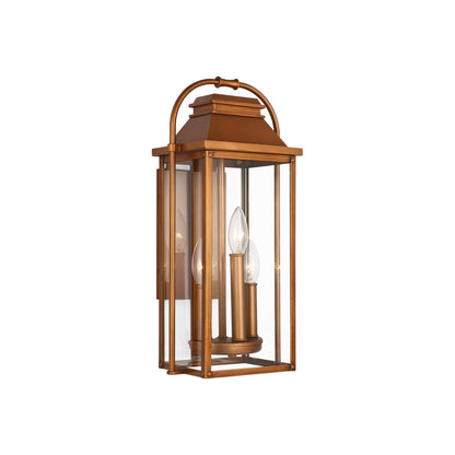 Wellsworth Outdoor Wall Light in Natural Copper (18.25-Inch).