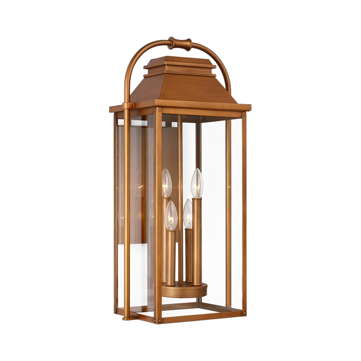 Wellsworth Outdoor Wall Light in Natural Copper (26.88-Inch).