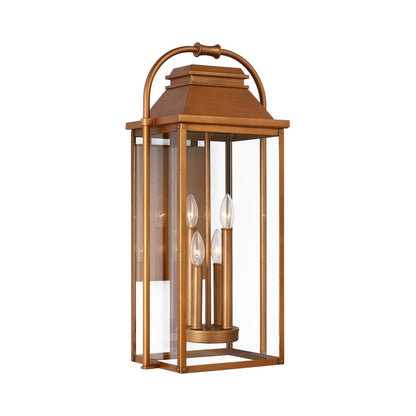 Wellsworth Outdoor Wall Light in Natural Copper (26.88-Inch).