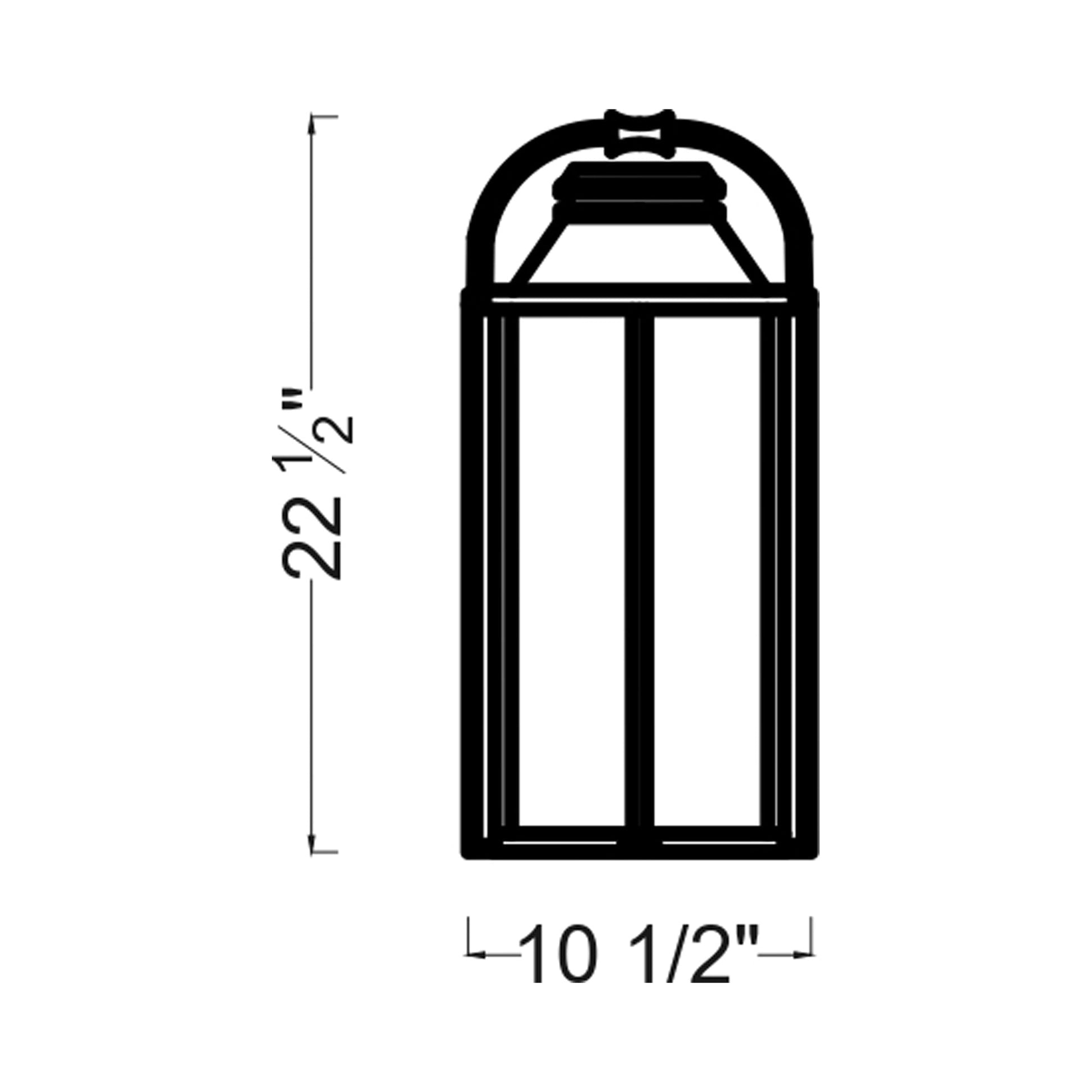 Wellsworth Outdoor Wall Light - line drawing.