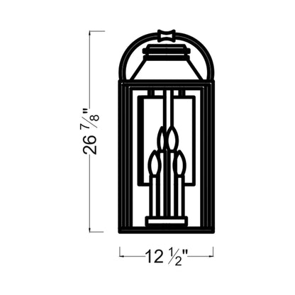 Wellsworth Outdoor Wall Light - line drawing.