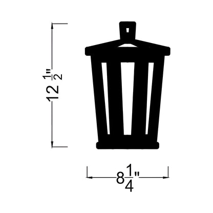 Witley Outdoor Wall Light - line drawing.