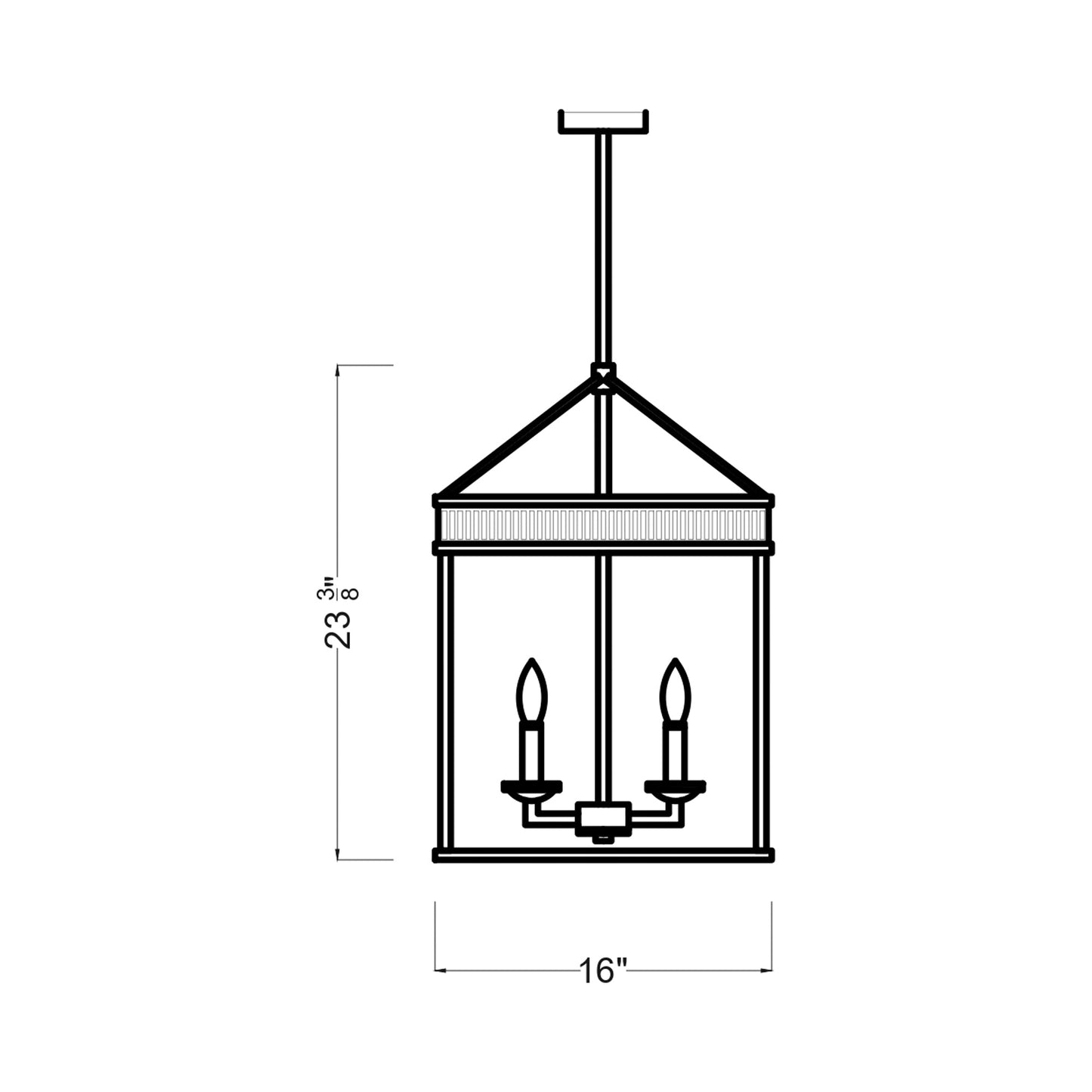Woodruff Chandelier - line drawing.