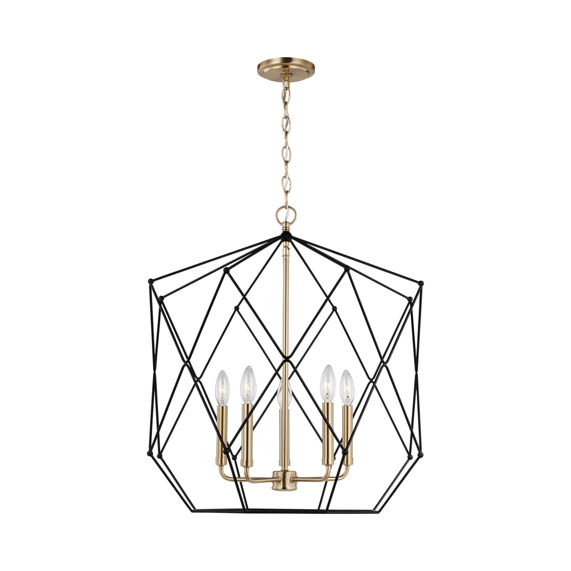 Zarra Pendant Light in Satin Brass (5-Light).