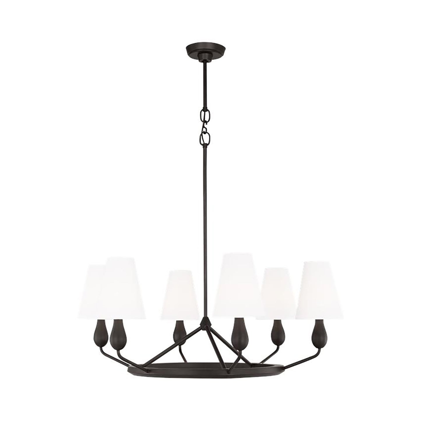 Ziba Chandelier in Aged Iron (6-Light).