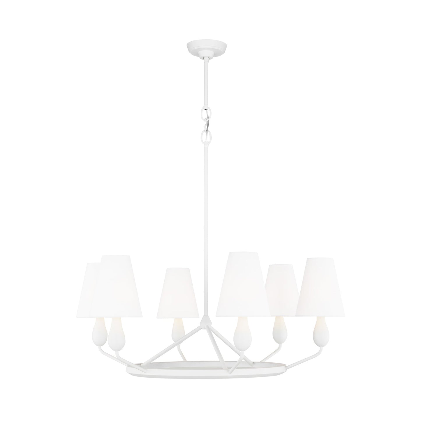 Ziba Chandelier in Matte White (6-Light).