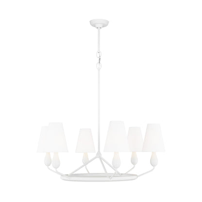 Ziba Chandelier in Matte White (6-Light).