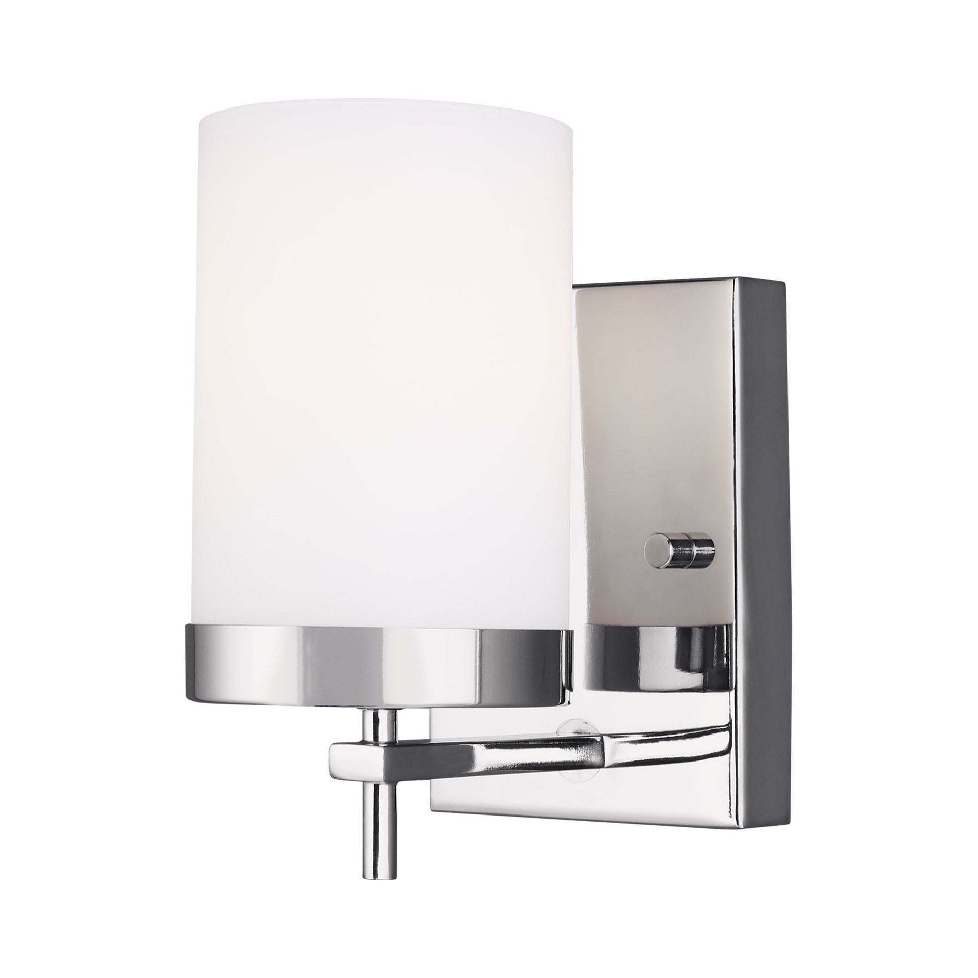 Zire Minimalist Chrome Cylinder Wall Sconce, Direct Wired
