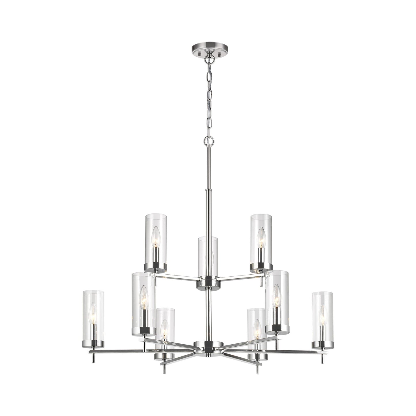 Zire Multi Tiered Chandelier in Chrome.