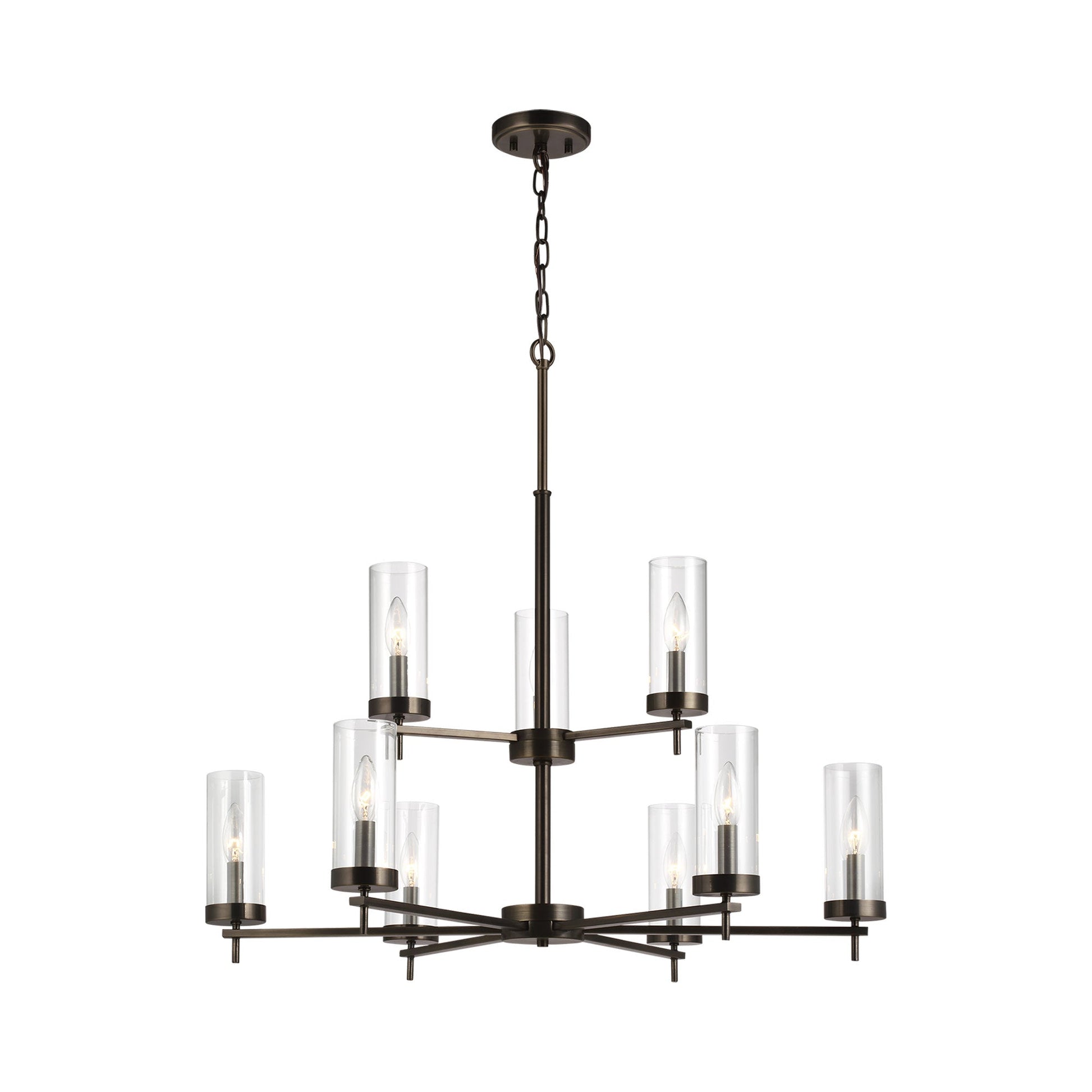 Zire Multi Tiered Chandelier in Brushed Oil Rubbed Bronze.