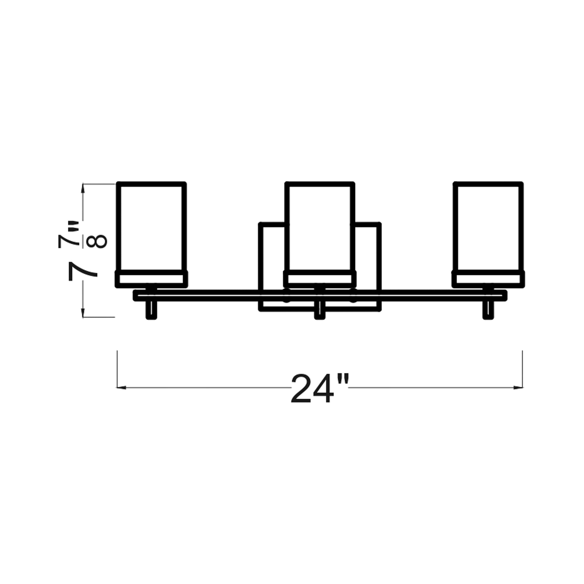 Zire Vanity Wall Light - line drawing.