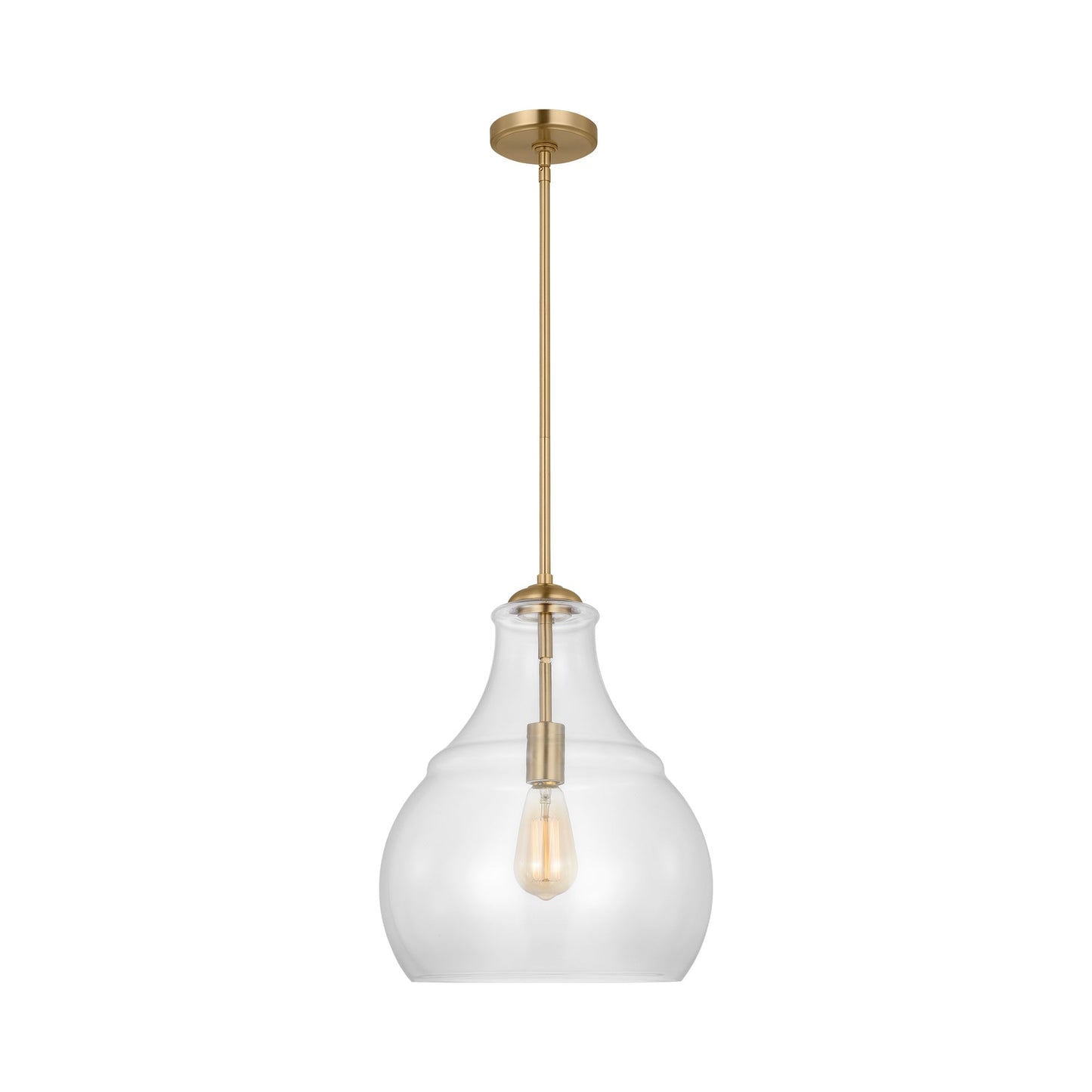 Zola Pendant Light in Satin Brass.