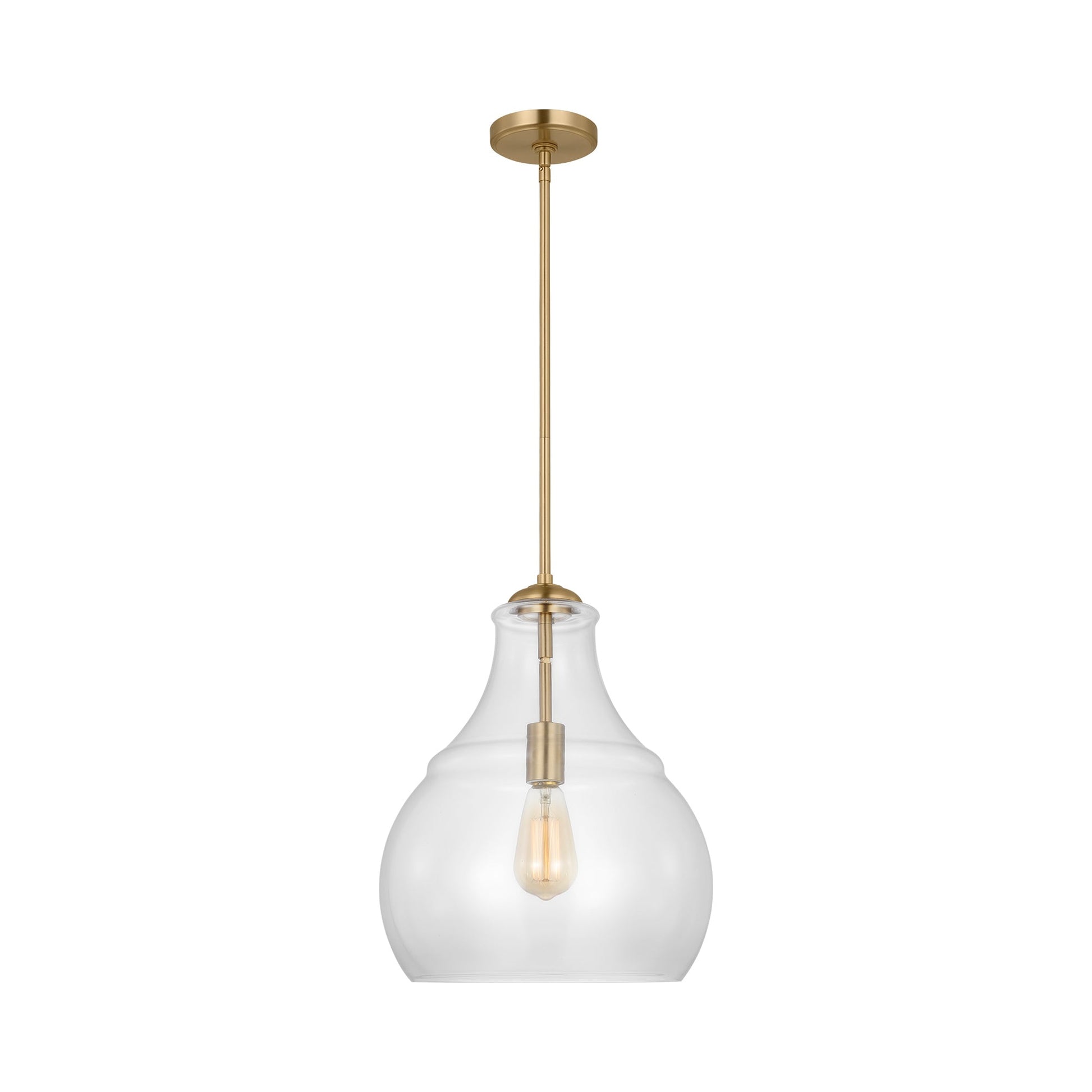Zola Pendant Light in Satin Brass.