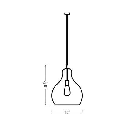 Zola Pendant Light - line drawing.