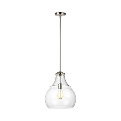 Zola Pendant Light in Satin Nickel.