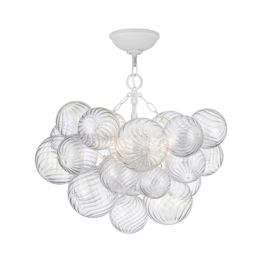 Talia Semi Flush Mount Ceiling Light in Plaster White (3-Light).