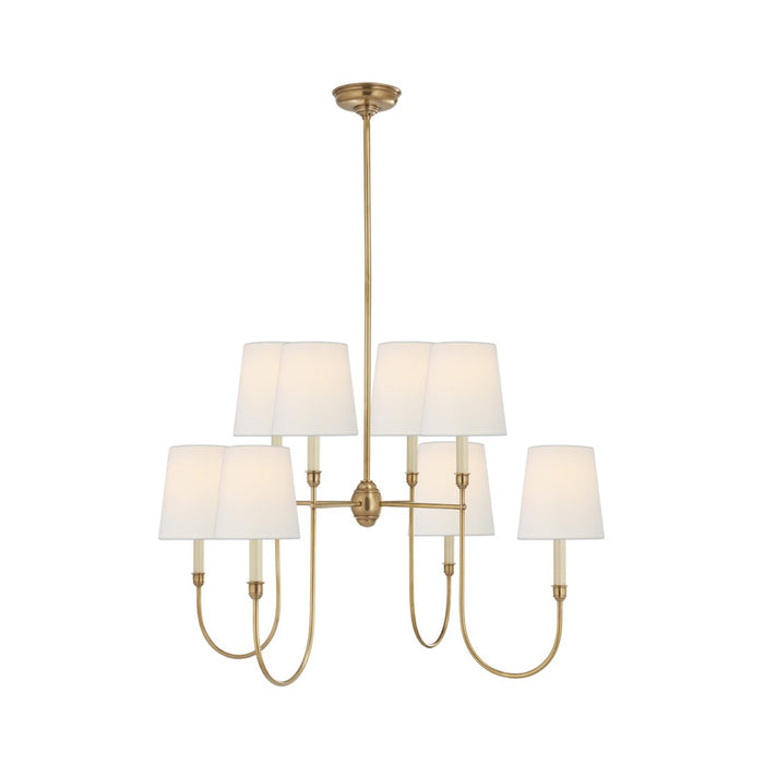 Vendome Chandelier in Hand-Rubbed Antique Brass/Linen (Large).