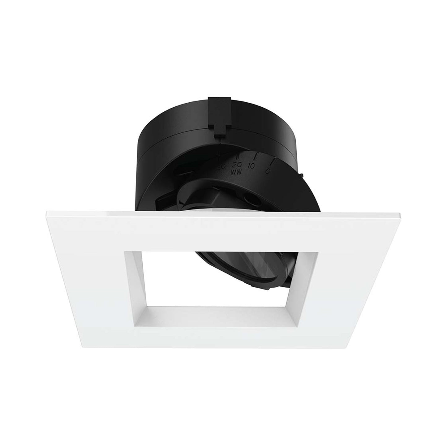 Aether 2 Inch Adjustable Square LED Recessed Trim in White.