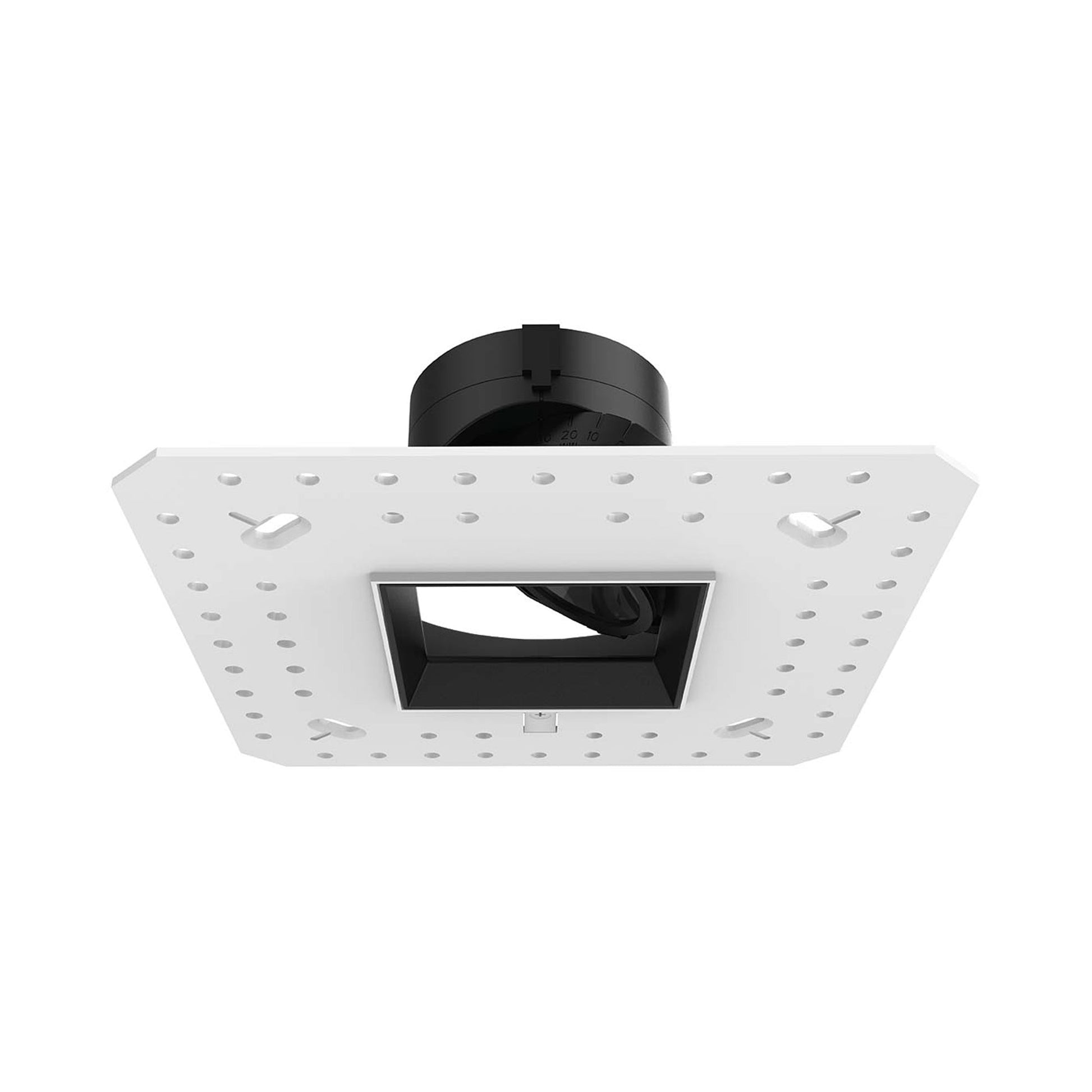 Aether 2 Inch Adjustable Trimless Square LED Recessed Trim in Black.