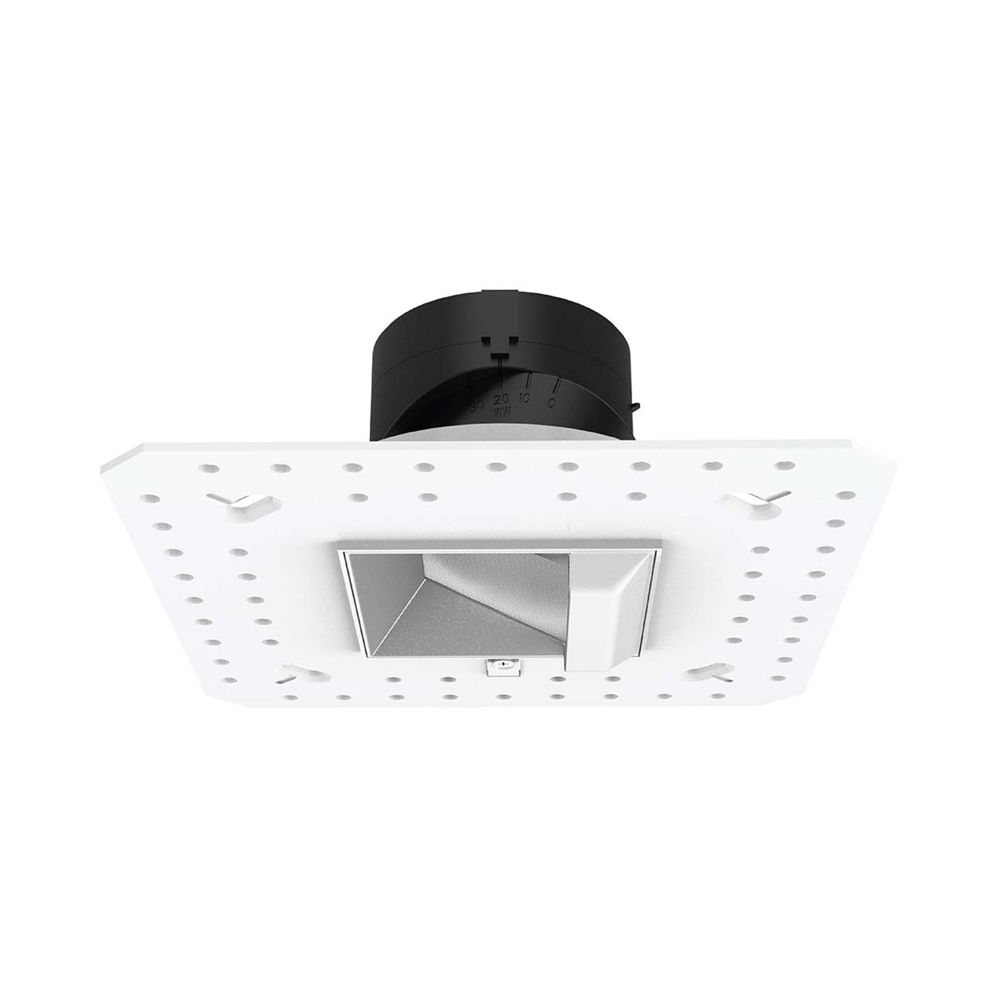 Aether 2 Inch Wall Wash Trimless Square LED Recessed Trim in Haze/White.