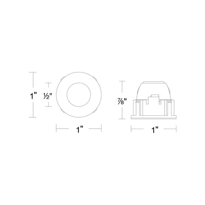 Aether Atomic Round Pinhole Recessed Light - line drawing.