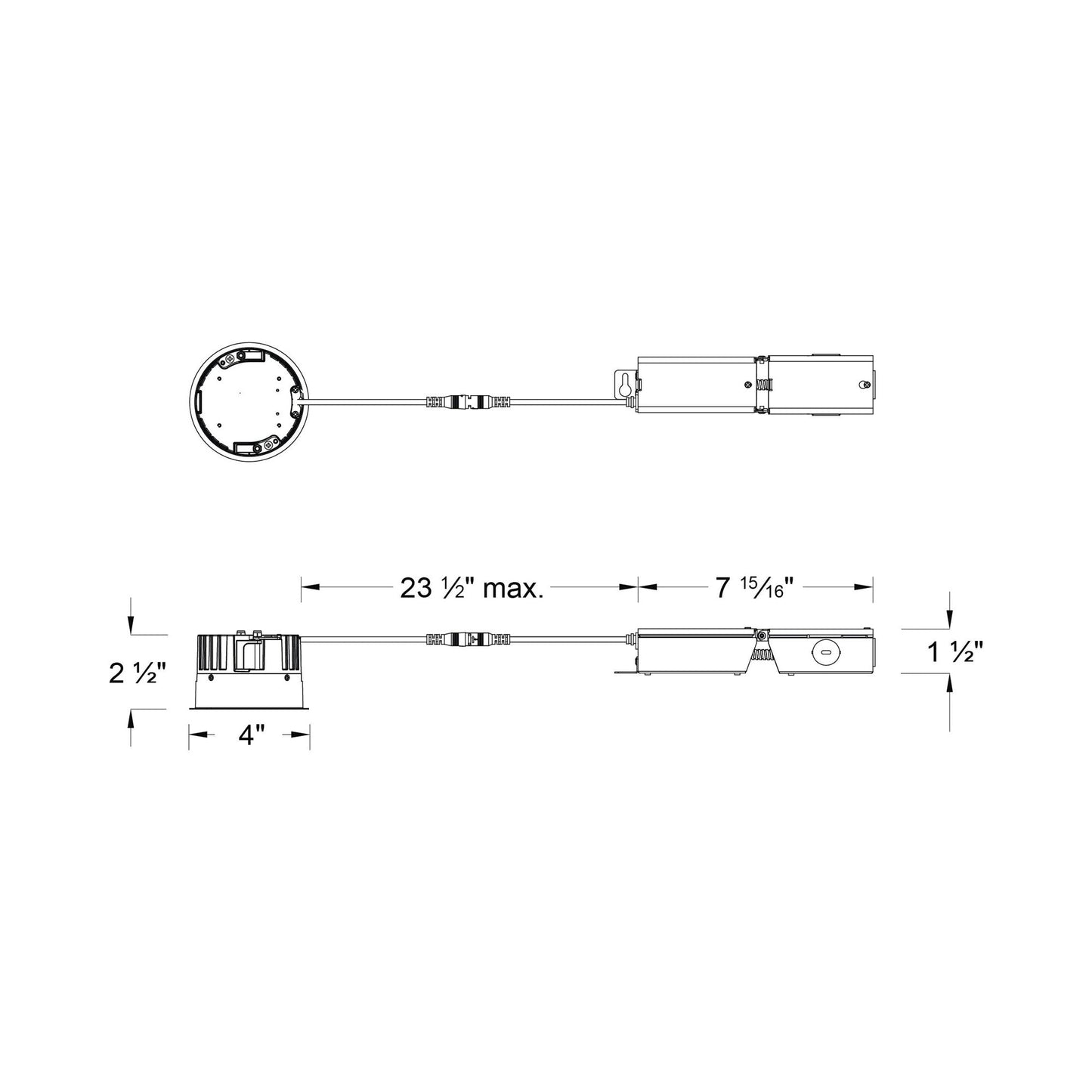 Aether Shallow Remodel Housing - line drawing.