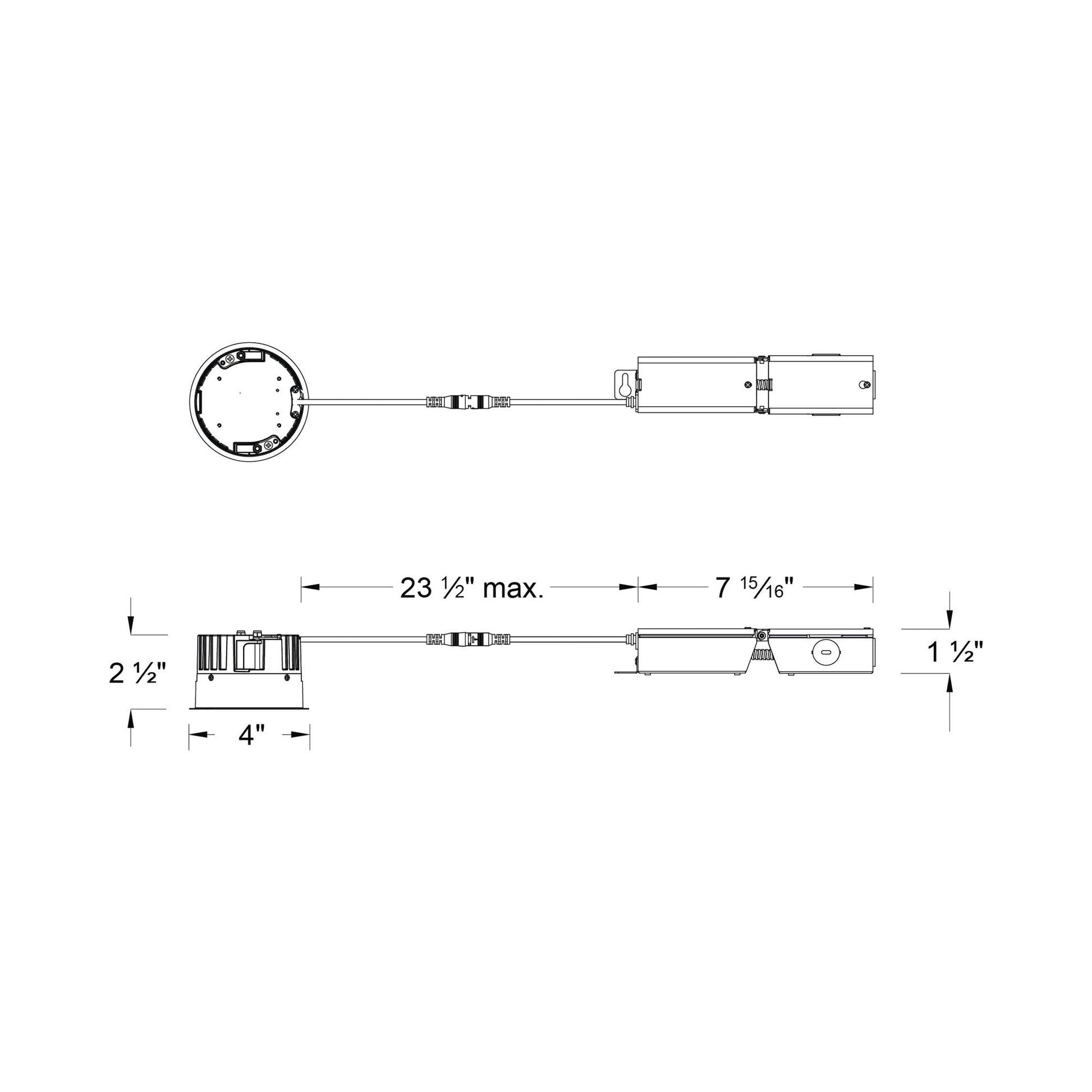 Aether Shallow Remodel Housing - line drawing.
