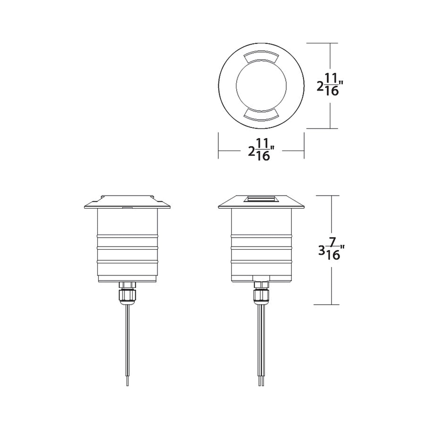 Colorscaping Bi-Directional Outdoor LED Step Light - line drawing.