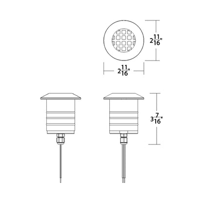 Colorscaping Louver Outdoor LED Step Light - line drawing.