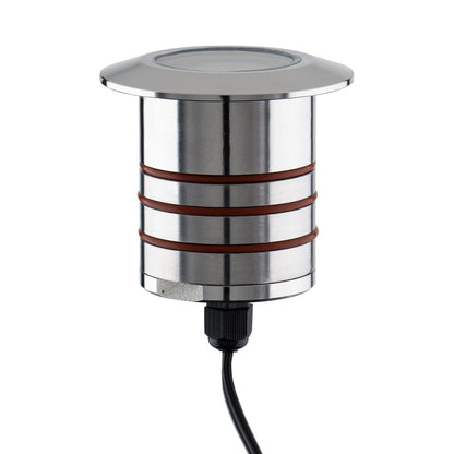 Colorscaping Round Outdoor LED Step Light in Stainless Steel.