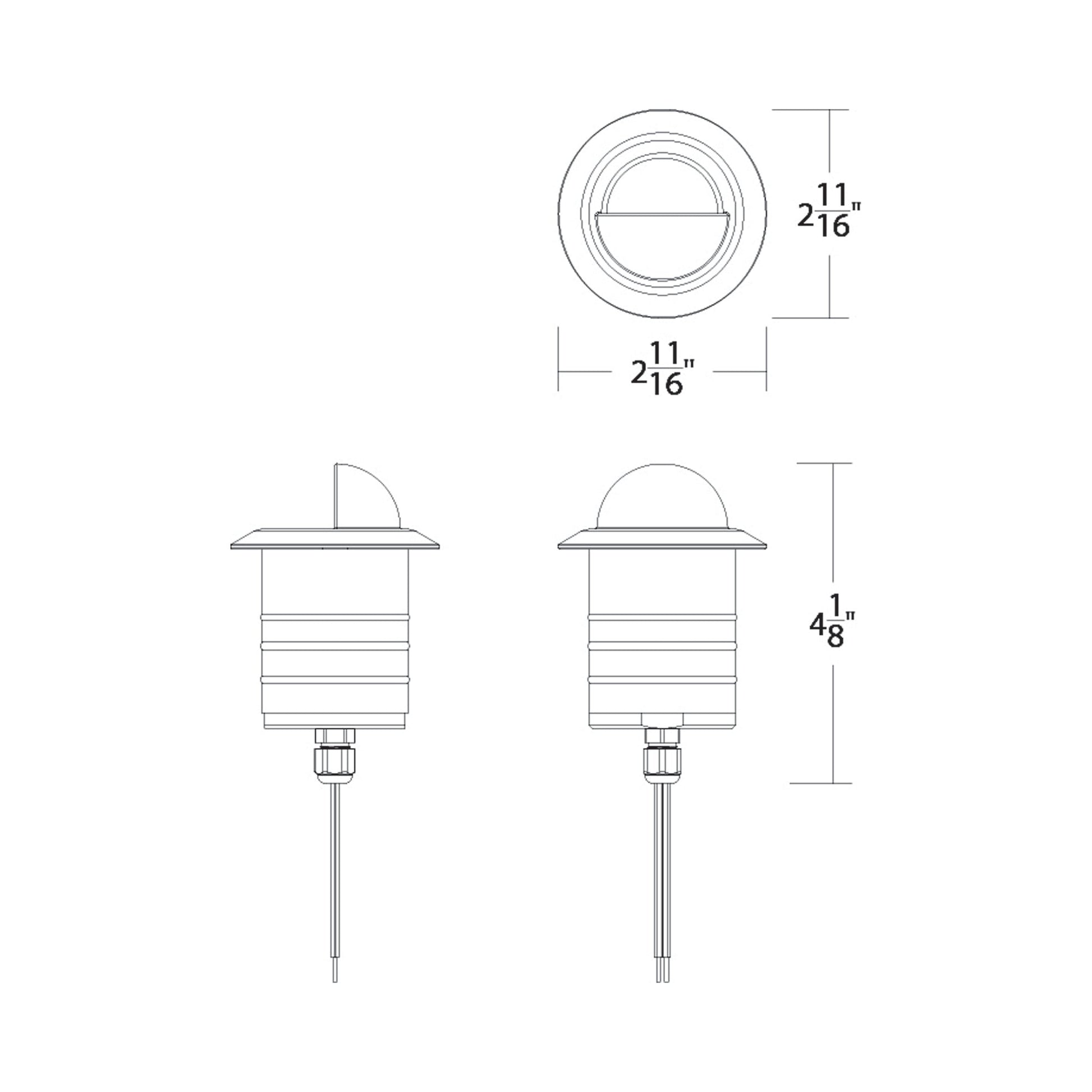 Colorscaping Scoop Outdoor LED Step Light - line drawing.