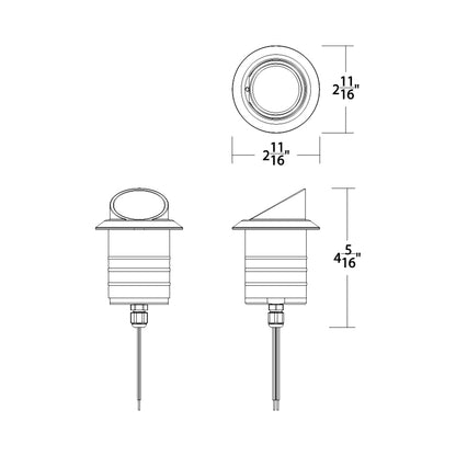 Colorscaping Shroud Outdoor LED Step Light - line drawing.