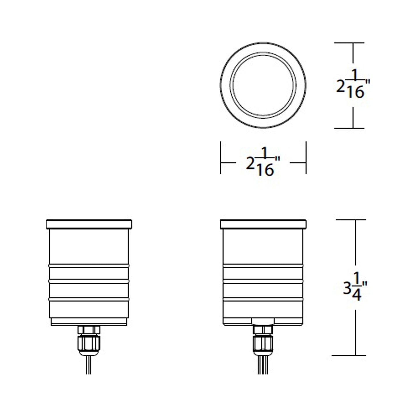 Colorscaping Slim Outdoor LED Step Light - line drawing.