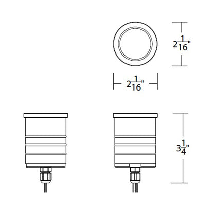 Colorscaping Slim Outdoor LED Step Light - line drawing.
