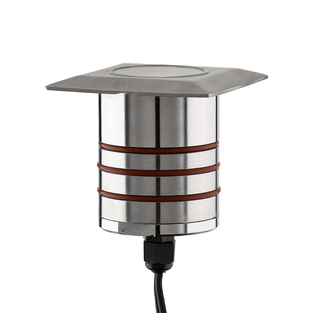 Colorscaping Square Outdoor LED Step Light in Stainless Steel.