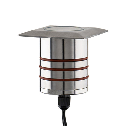 Colorscaping Square Outdoor LED Step Light in Stainless Steel.