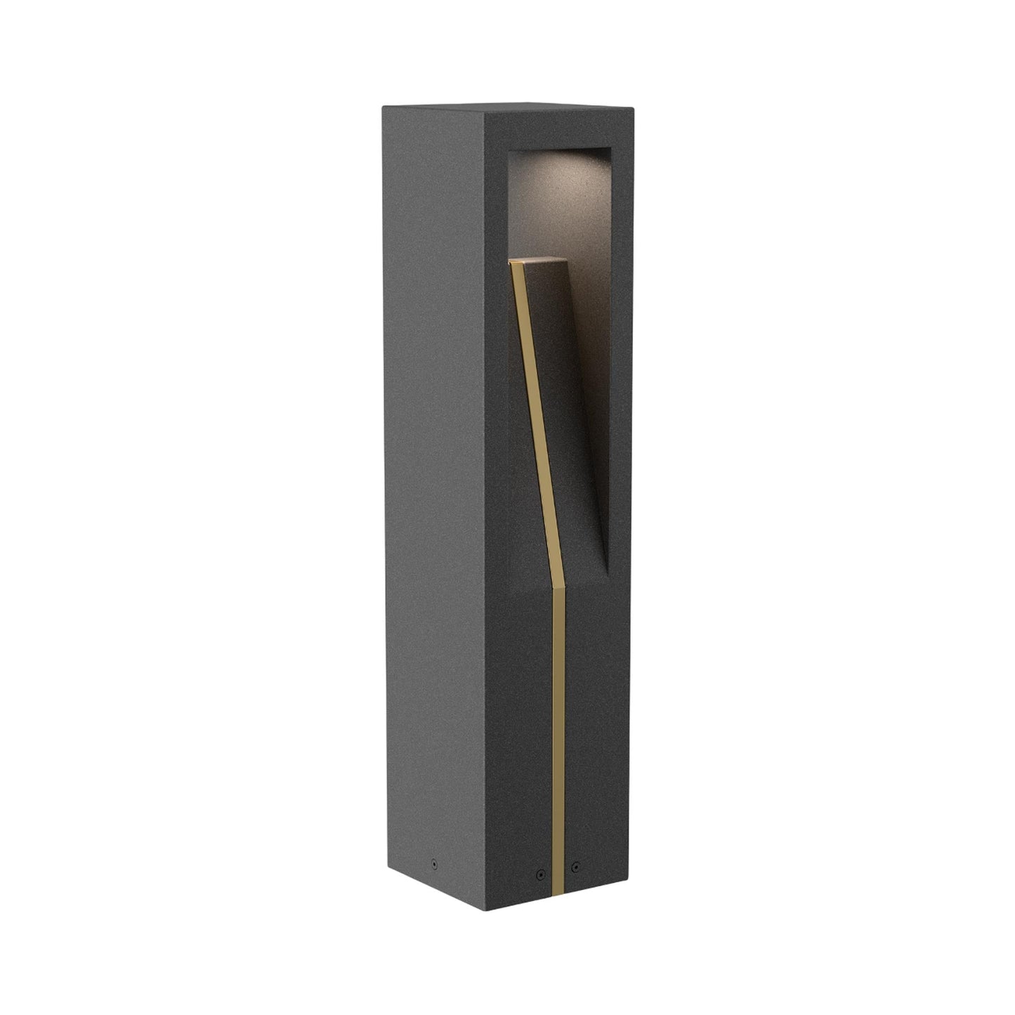 Cubical Outdoor LED Path Light in Granite on Aluminum.