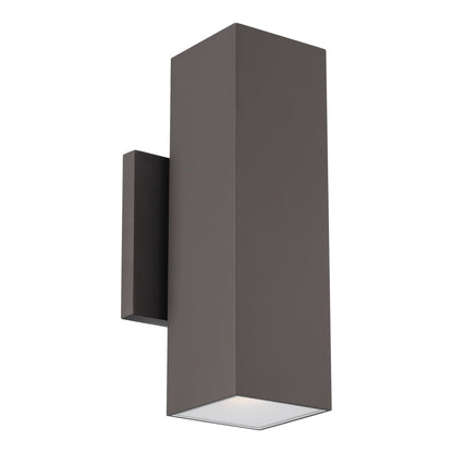 Cubix Outdoor LED Wall Light in Bronze (Up & Down Light).