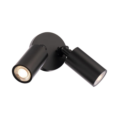 Cylinder Outdoor LED Ceiling / Wall Light in Black (2-Light).