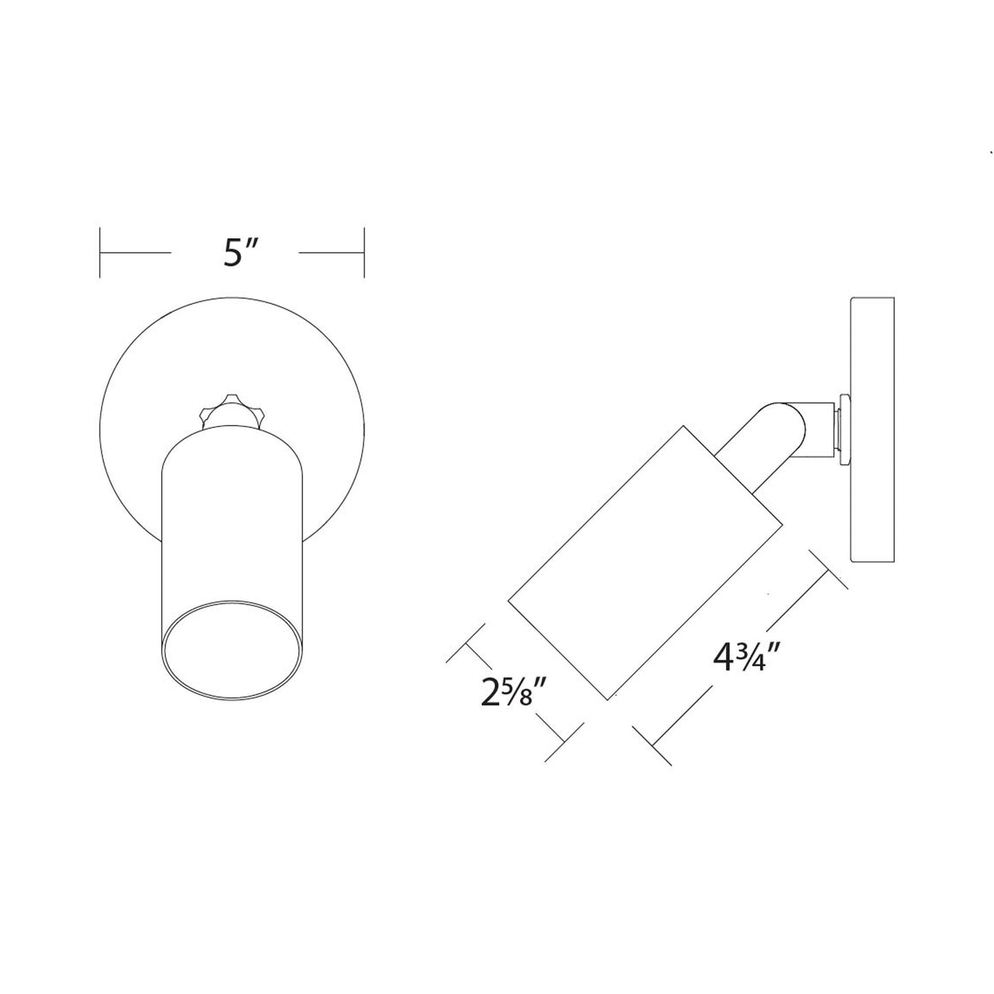 Cylinder Outdoor LED Ceiling / Wall Light -line drawing.