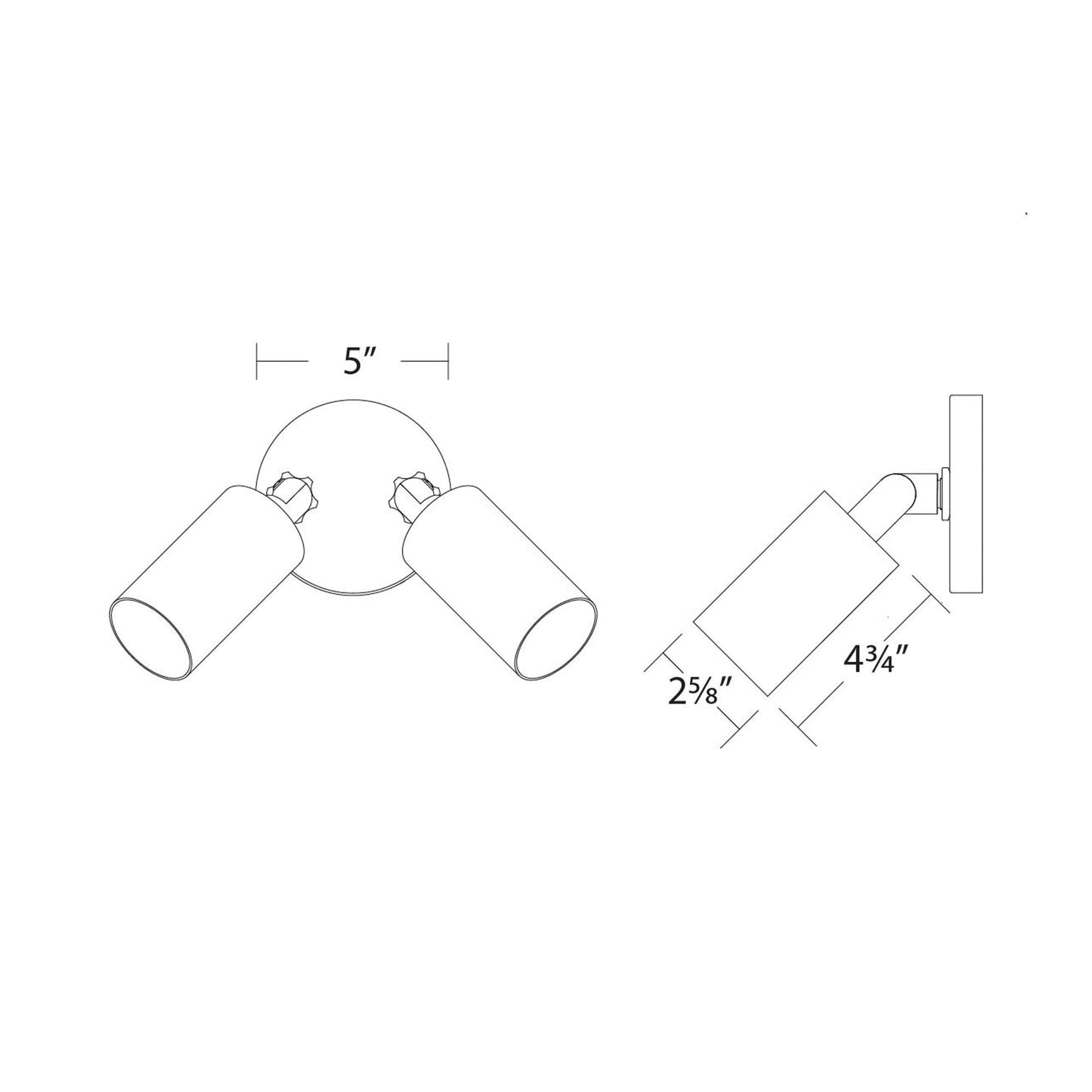 Cylinder Outdoor LED Ceiling / Wall Light -line drawing.