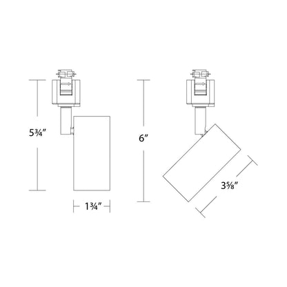 Cyn LED Track Head - line drawing.