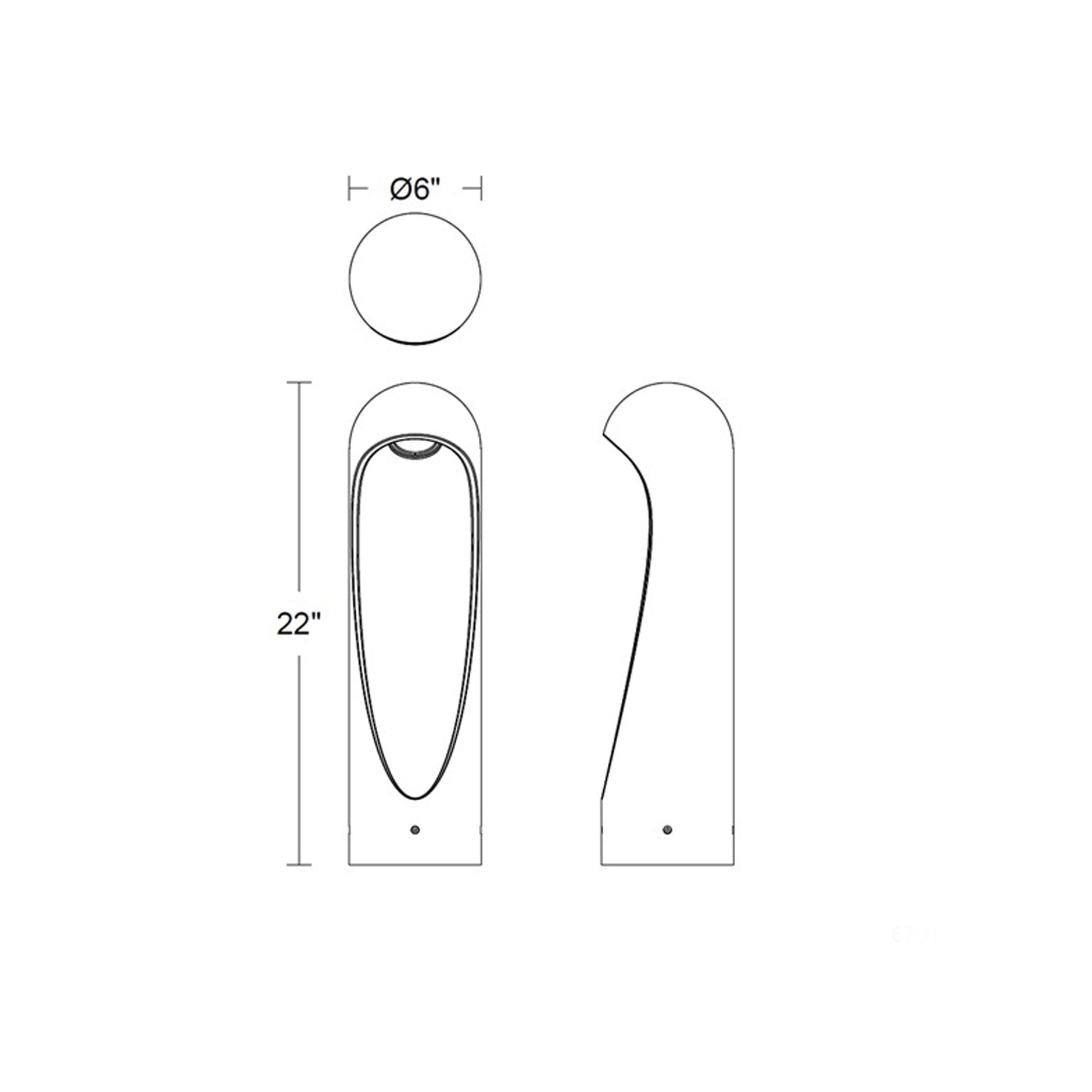 Decibel Outdoor LED Path Light - line drawing.