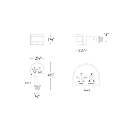 Endurance™ Outdoor Motion and Photo Sensor - line drawing.