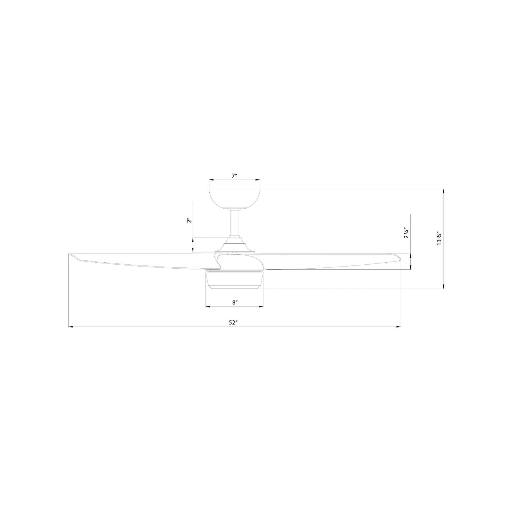 Ferris LED Ceiling Fan - line drawing.