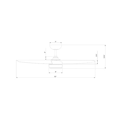 Ferris LED Ceiling Fan - line drawing.