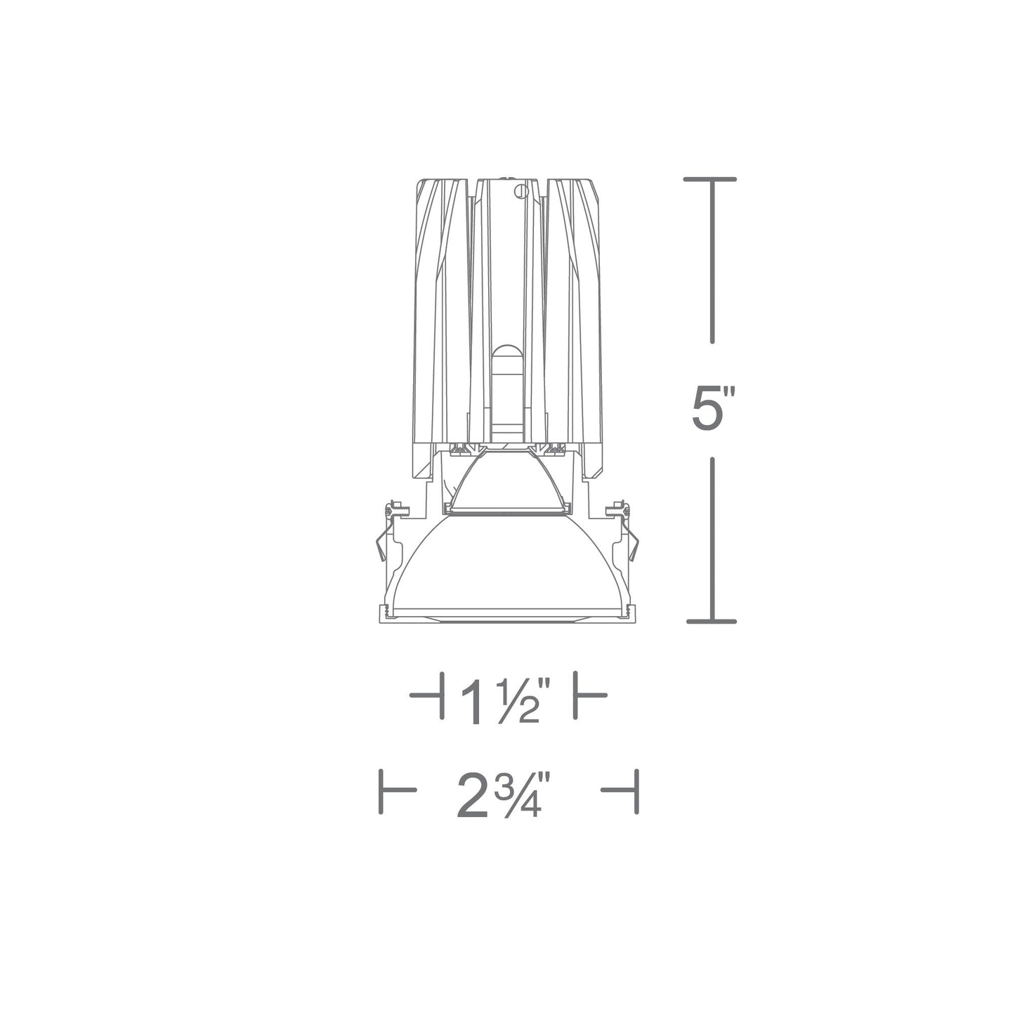 FQ 2-Inch Round Pinhole LED Recessed Light - line drawing.